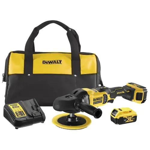 Masina de lustruit cu acumulator, DeWALT DCM849P2-QW, 18V, Galben/Negru