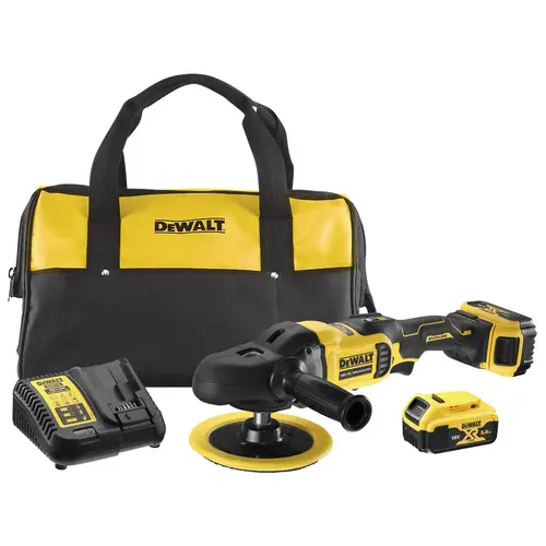 Masina de lustruit cu acumulator, DeWALT DCM849P2-QW, 18V, Galben/Negru