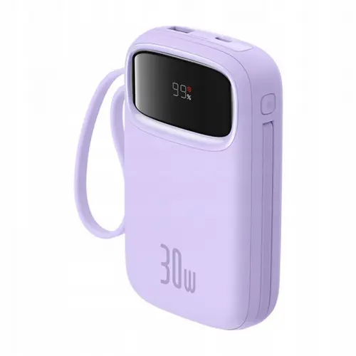 Baterie Externa Baseus Qpow2, 10000mAh, 30W, QC + PD, 1 x USB-A - 3 x USB-C, P10055008513-00 (Mov)