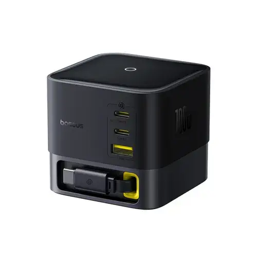Incarcator retea Baseus Super GaN, Quick Charge 100W, 3 x USB Type-C, 1 x USB, P10164001123-00 (Negru)