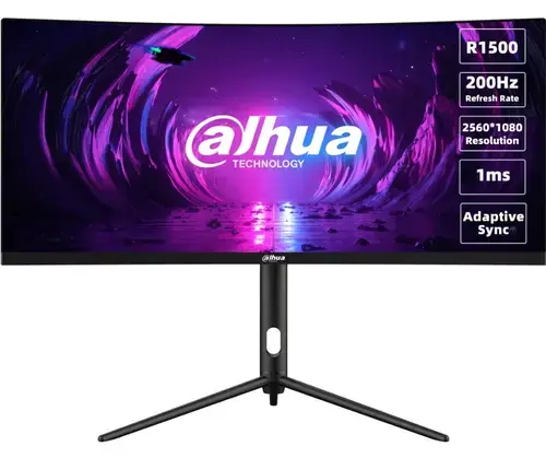 Monitor Gaming VA LED Dahua 30inch DHI-LM30-E330CA, 2560 x 1080, HDMI, DisplayPort, Ecran curbat, 200 Hz, 1 ms (Negru)