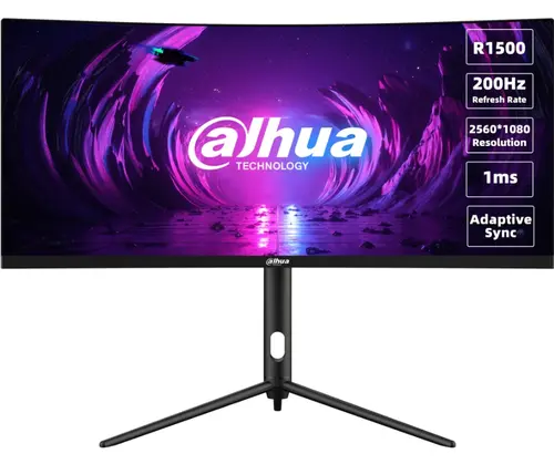 Monitor Gaming VA LED Dahua 30inch DHI-LM30-E330CA, 2560 x 1080, HDMI, DisplayPort, Ecran curbat, 200 Hz, 1 ms (Negru)