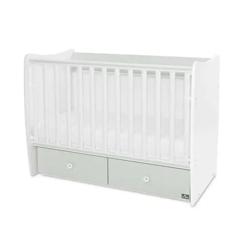 Patut balansoar Lorelli Matrix, 60 x 120 cm, transformabil, Alb/Verde