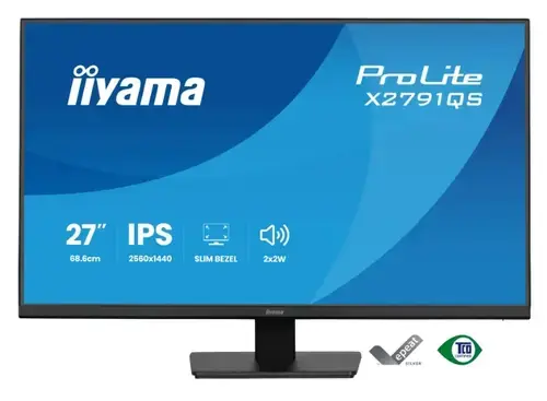 Monitor IPS LED Iiyama 27inch X2791QS-B1, WQHD (2560 x 1440), HDMI, DisplayPort, Boxe, 75 Hz, 1 ms (Negru)