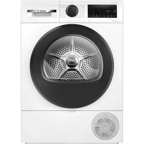 Uscator de rufe Bosch WQG243DNBY, Pompa de caldura, 9 Kg, 14 programe, AutoDry, EcoSilence Drive, Clasa C (Alb)