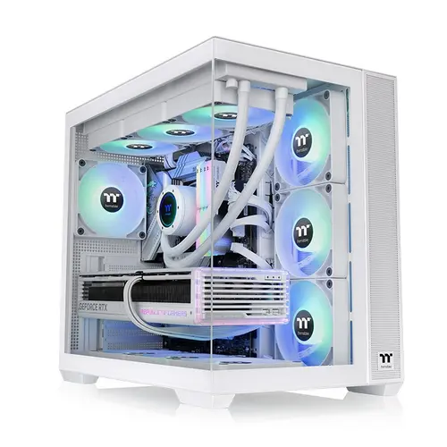 Carcasa Thermaltake View 380 TG, ARGB, Temperated glass, Middle Tower, Fara sursa (Alb)