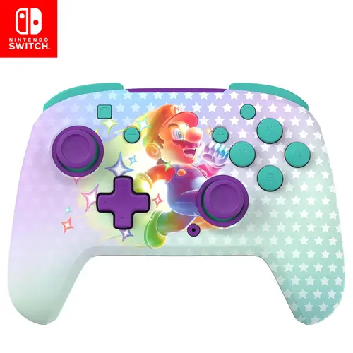 Controller Wireless Turtle Beach Rematch Invincible Mario pentru Nintendo Switch, butoane mapabile, stralucire in intuneric, baterie reincarcabila (Multicolor)
