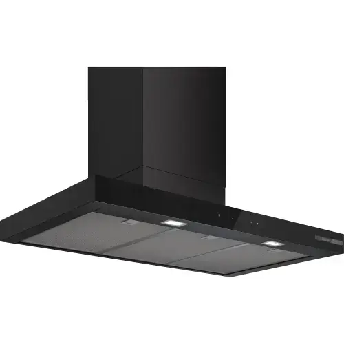 Hota incorporabila decorativa Bosch DWB97DN60, Putere de absorbtie 699 mc/h, Iluminare LED functie Softlight/Dimmlight, EcoSilence Drive, Touch control, Smart hood automatic, Home Connect, Clasa A, 90 cm (Negru)