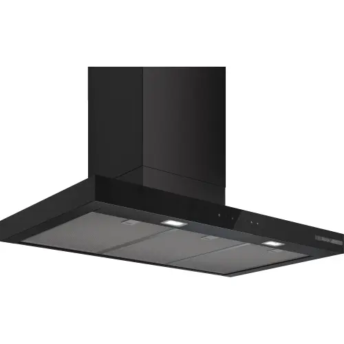 Hota incorporabila decorativa Bosch DWB97DN60, Putere de absorbtie 699 mc/h, Iluminare LED functie Softlight/Dimmlight, EcoSilence Drive, Touch control, Smart hood automatic, Home Connect, Clasa A, 90 cm (Negru)
