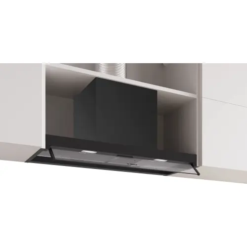 Hota incorporabila Bosch DBB85CC60, Putere de absorbtie 582 mc/h, Iluminare LED, Control mecanic, Clasa B, 80 cm (Negru mat)
