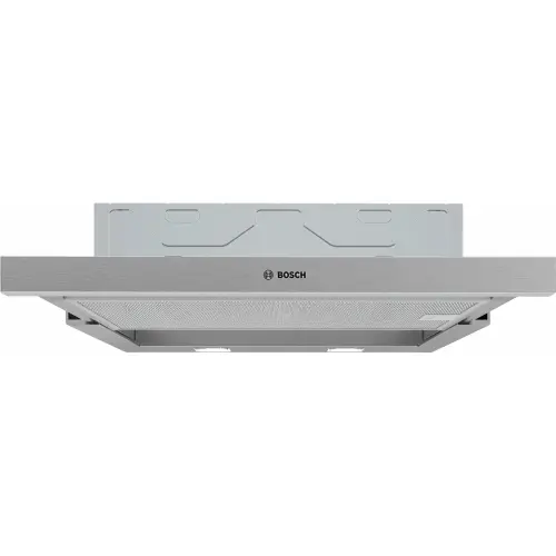 Hota incorporabila telescopica Bosch DFM064W55, Putere de absorbtie 394 mc/h, Iluminare LED, 1 motor, Control mecanic, Clasa C, 60 cm (Argintiu)