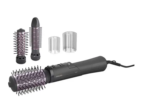 Perie rotativa Philips Seria 700 BHA715/00, 1000W, 2 viteze, 3 trepte temperatura, Invelis ceramic (Antracit/Roz)