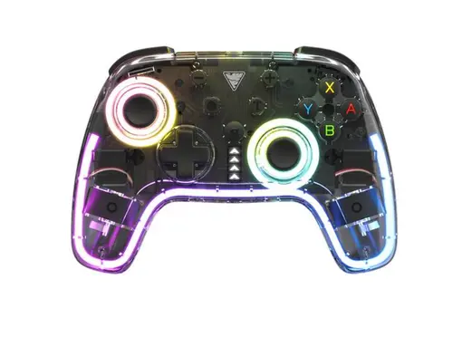 Controller Wireless Dragonshock Orion Glow, iluminare RGB pentru Nintendo Switch (Transparent)