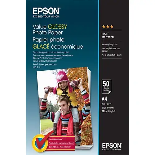 Hartie copiator Epson Glossy, A4, 200 g/m2, 50 Buc