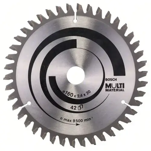 Panza fierastrau circular, Multi Material Bosch, 160x20/16x2.4 mm, 42 dinti