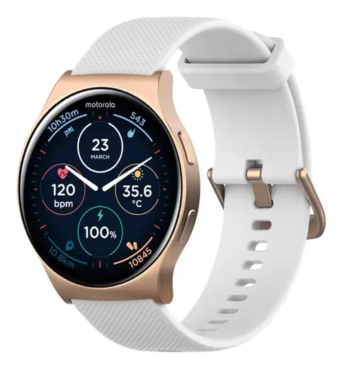 Smartwatch Motorola Moto Watch 120, Ecran AMOLED 1.43inch, Bluetooth, Asistent AI, Microfon, Difuzor, IP68 (Roz)