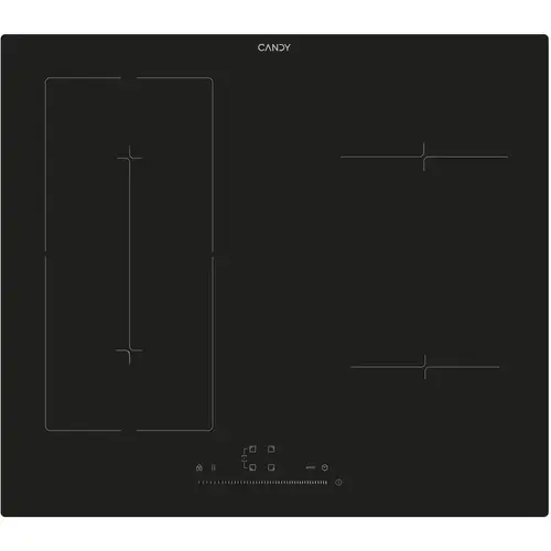 Plita incorporabila inductie Candy CIES64MCA, 4 zone de gatit, 60 cm, slider Touch Control, functie Booster, Flexy Zone (Negru)