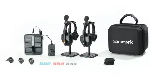 Solutie intercom completa Saramonic WiTalk9 WT2S4xbat, 2 pers, Full-Duplex 1.9GHz, single-ear (Negru)