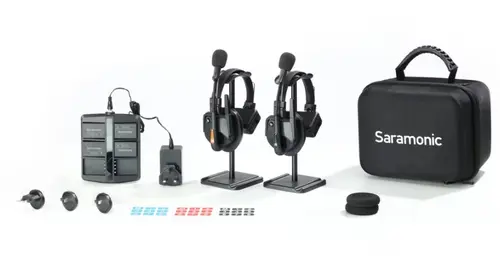 Solutie intercom completa Saramonic WiTalk9 WT2S4xbat, 2 pers, Full-Duplex 1.9GHz, single-ear (Negru)