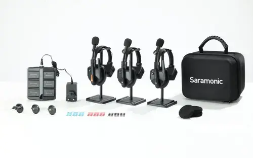 Solutie intercom completa Saramonic WiTalk9 WT3S6xbat, 3 pers, Full-Duplex, 1.9GHz, single-ear (Negru)