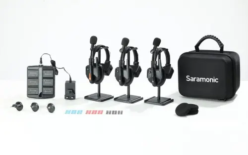Solutie intercom completa Saramonic WiTalk9 WT3S6xbat, 3 pers, Full-Duplex, 1.9GHz, single-ear (Negru)