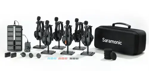 Solutie intercom completa Saramonic WiTalk9 WT6S12xbat, 6 pers, Full-Duplex, 1.9GHz, single-ear (Negru)