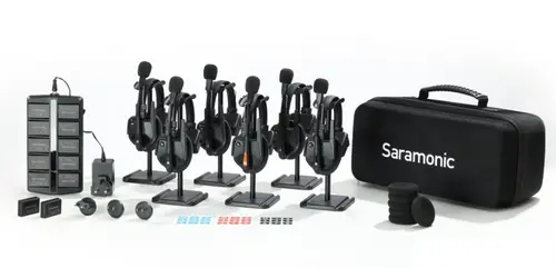 Solutie intercom completa Saramonic WiTalk9 WT6S12xbat, 6 pers, Full-Duplex, 1.9GHz, single-ear (Negru)