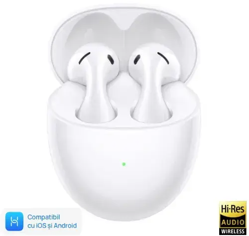 Casti True Wireless Huawei FreeBuds 5, Bluetooth, Waterproof IPX4, ANC (Alb)