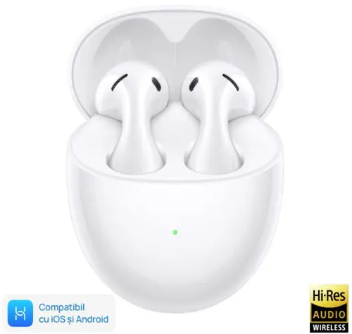 Casti True Wireless Huawei FreeBuds 5, Bluetooth, Waterproof IPX4, ANC (Alb)