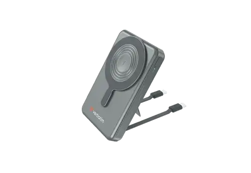 Acumulator extern Verbatim Charge 'n' Go 32272, 10.000mAh, 22.5 W, Magnetic, Wireless, 2 USB-C, Stativ (Gri)