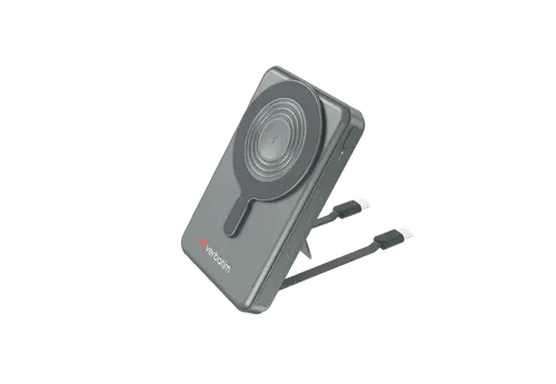Acumulator extern Verbatim Charge 'n' Go 32272, 10.000mAh, 22.5 W, Magnetic, Wireless, 2 USB-C, Stativ (Gri)