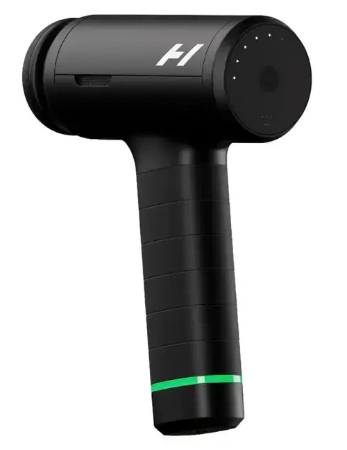Pistol de masaj cu vibratie Hyperice Hypervolt 3 Pro, 6 viteze, 5 atasamente, Autonomie pana la 4 ore, 1500-2500 RPM, Bluetooth, 18V (Negru)