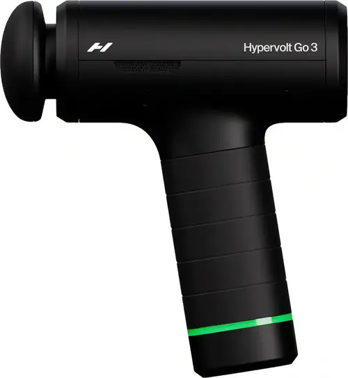 Pistol de masaj cu vibratie Hyperice Hypervolt GO 3, 5 viteze, Autonomie pana la 4 ore, USB-C (Negru)