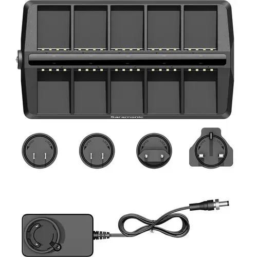 Hub de incarcare Saramonic WITALK9 CB10, 10-sloturi, pentru baterii Witalk9-BP (Negru)