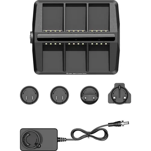 Hub de incarcare Saramonic WITALK9 CB6, 6-sloturi, pentru baterii WiTalk9-BP (Negru)