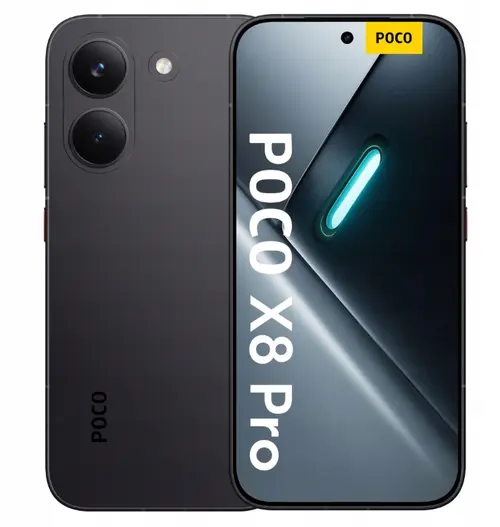 Telefon Mobil Poco X8 Pro, Procesor Octa-Core Mediatek Dimensity 8500 Ultra, AMOLED touchscreen 6.59inch, 8GB RAM, 256GB Flash, Camera Duala 50+8MP, Wi-Fi, 5G, Dual Sim, Android (Negru)