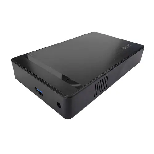 Rack extern SPACER, pentru HDD/SSD, 3.5 inch, S-ATA, interfata PC USB 3.0, alimentare retea, plastic, Negru