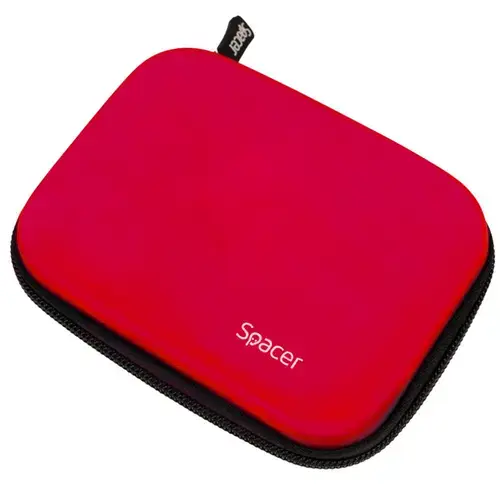 Husa SPACER SPHD-001-RD pentru HDD/SSD 2.5″, buzunar intern plasa (Rosu)