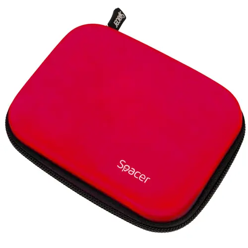 Husa SPACER SPHD-001-RD pentru HDD/SSD 2.5″, buzunar intern plasa (Rosu)