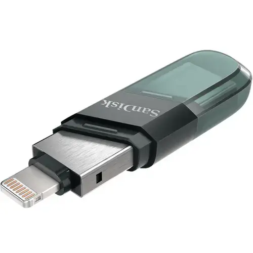 Stick USB SanDisk iXpand Flip, 64GB, USB-A 3.1/Lightning (Verde/Negru)