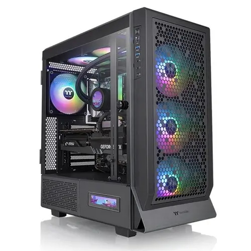 Carcasa Thermaltake Ceres 500, Tempered Glass, aRGB, Middle Tower, fara sursa, ATX (Negru)