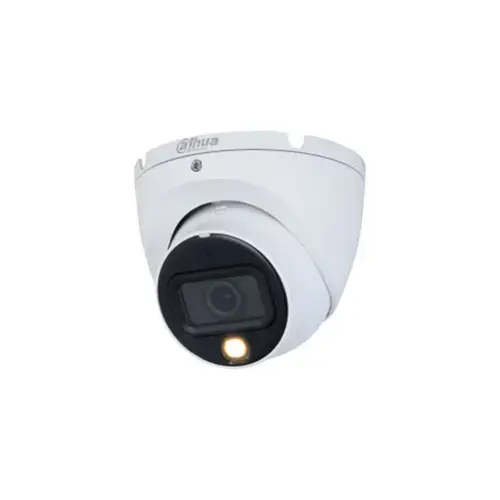 Camera supraveghere exterior Dome cu iluminare duala Dahua HAC-HDW1801TLM-IL-A-0280B-S2, 4 K, IR/lumina alba 20 m, 2.8 mm, microfon
