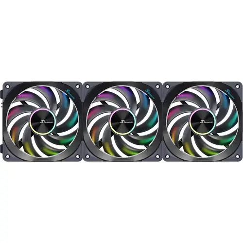 Ventilator Seasonic MagFlow 120 ARGB, 3x 120mm, PWM, 2000 RPM, iluminare ARGB (Negru)