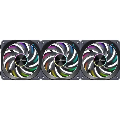 Ventilator Seasonic MagFlow 120 ARGB, 3x 120mm, PWM, 2000 RPM, iluminare ARGB (Negru)