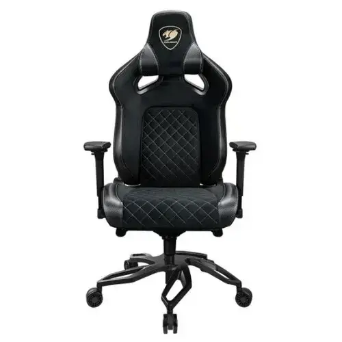 Scaun gaming Cougar Titan Pro V2, piele ecologica, Negru/Auriu