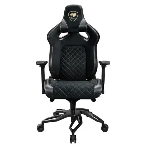 Scaun gaming Cougar Titan Pro V2, piele ecologica, Negru/Auriu