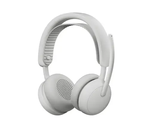 Casti Stereo PC Logitech Zone Wireless 2 ES, Bluetooth, Microfon, Autonomie 25/48 ore, ANC (Alb)