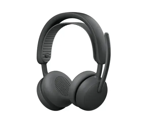 Casti Stereo PC Logitech Zone Wireless 2 ES, Bluetooth, Microfon, Autonomie 25/48 ore, ANC (Negru)