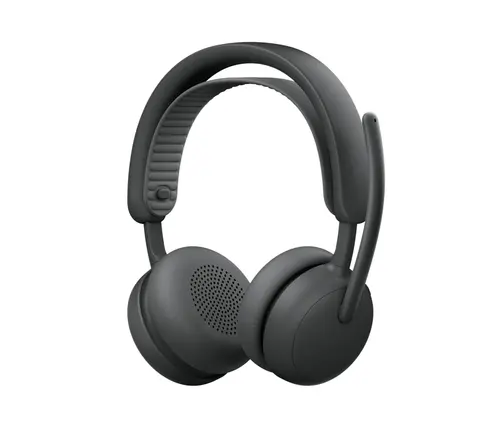 Casti Stereo PC Logitech Zone Wireless 2 ES, Bluetooth, Microfon, Autonomie 25/48 ore, ANC (Negru)