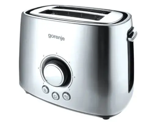 Prajitor de paine Gorenje T1000E, 1000 W, 2 felii (Argintiu)